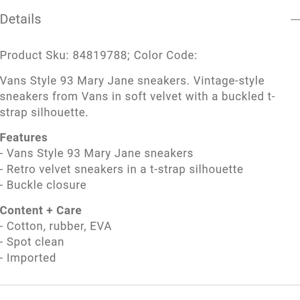 Vans Style 93 Velvet Mary‎ Jane Sneaker- Black